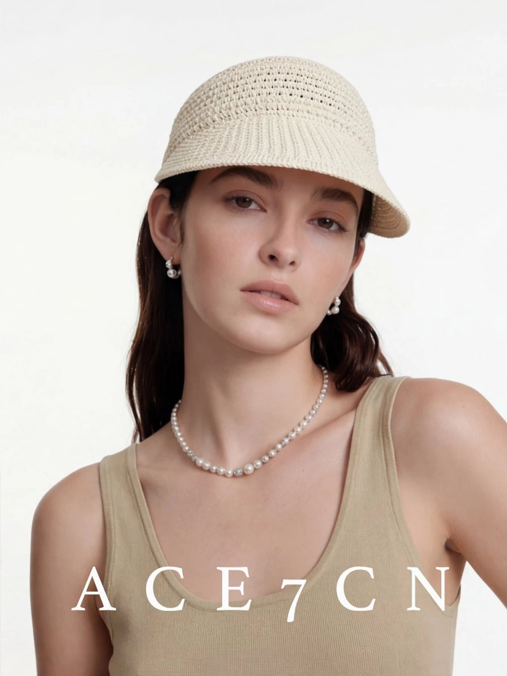 Korean Athleisure Visor Openwork Woven Wide-Brim Sun