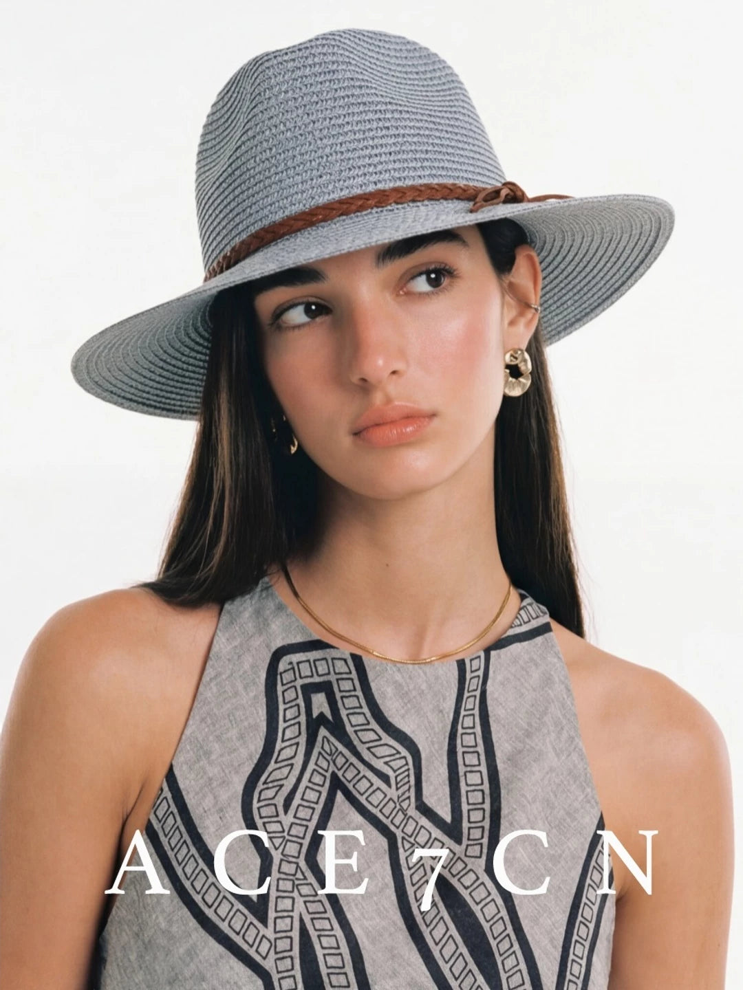 Nordic Chic Panama Straw Hat Straw-Woven Dress