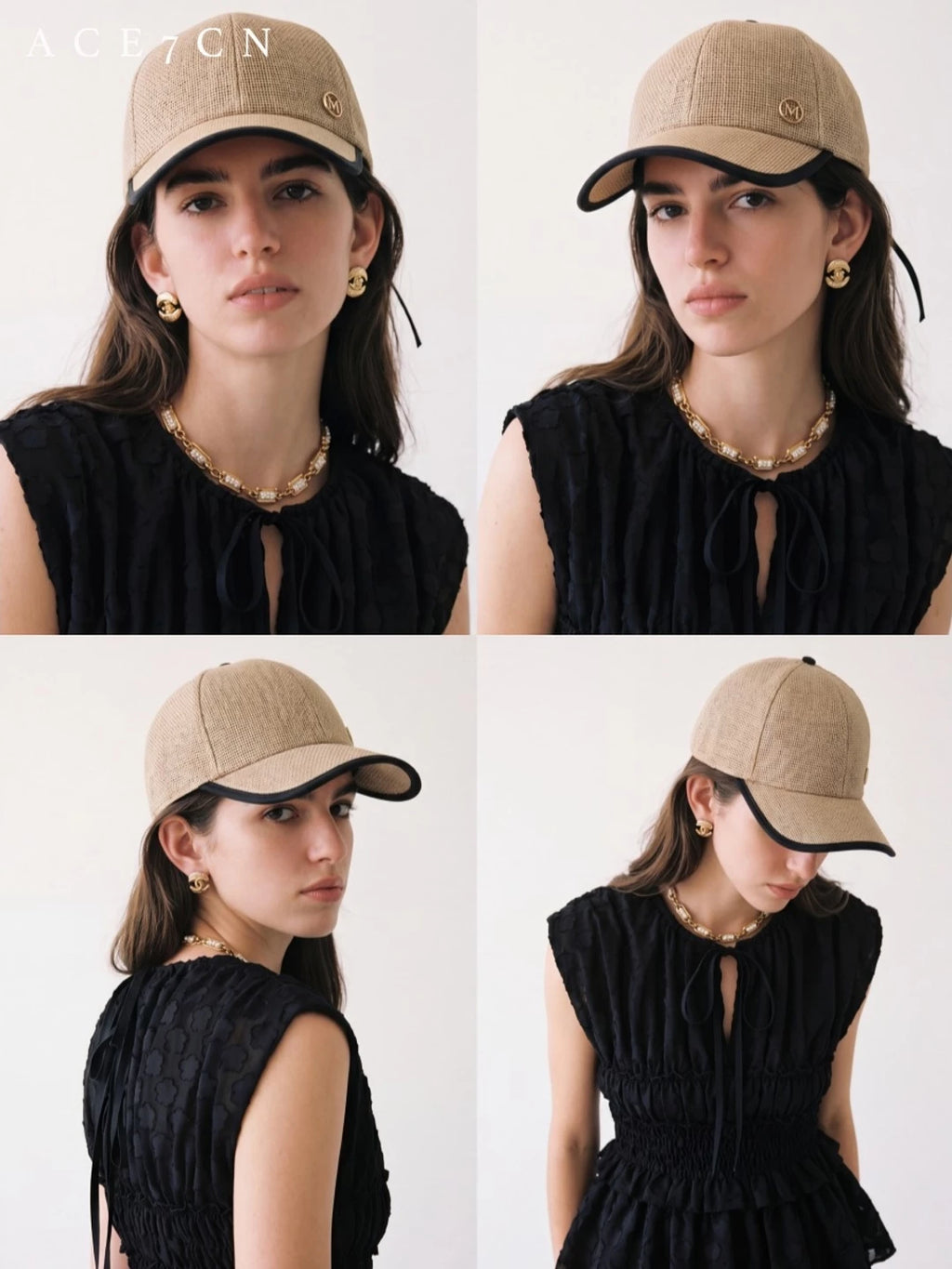 Casual Old-Money Straw-Woven Baseball Cap Urban Chic