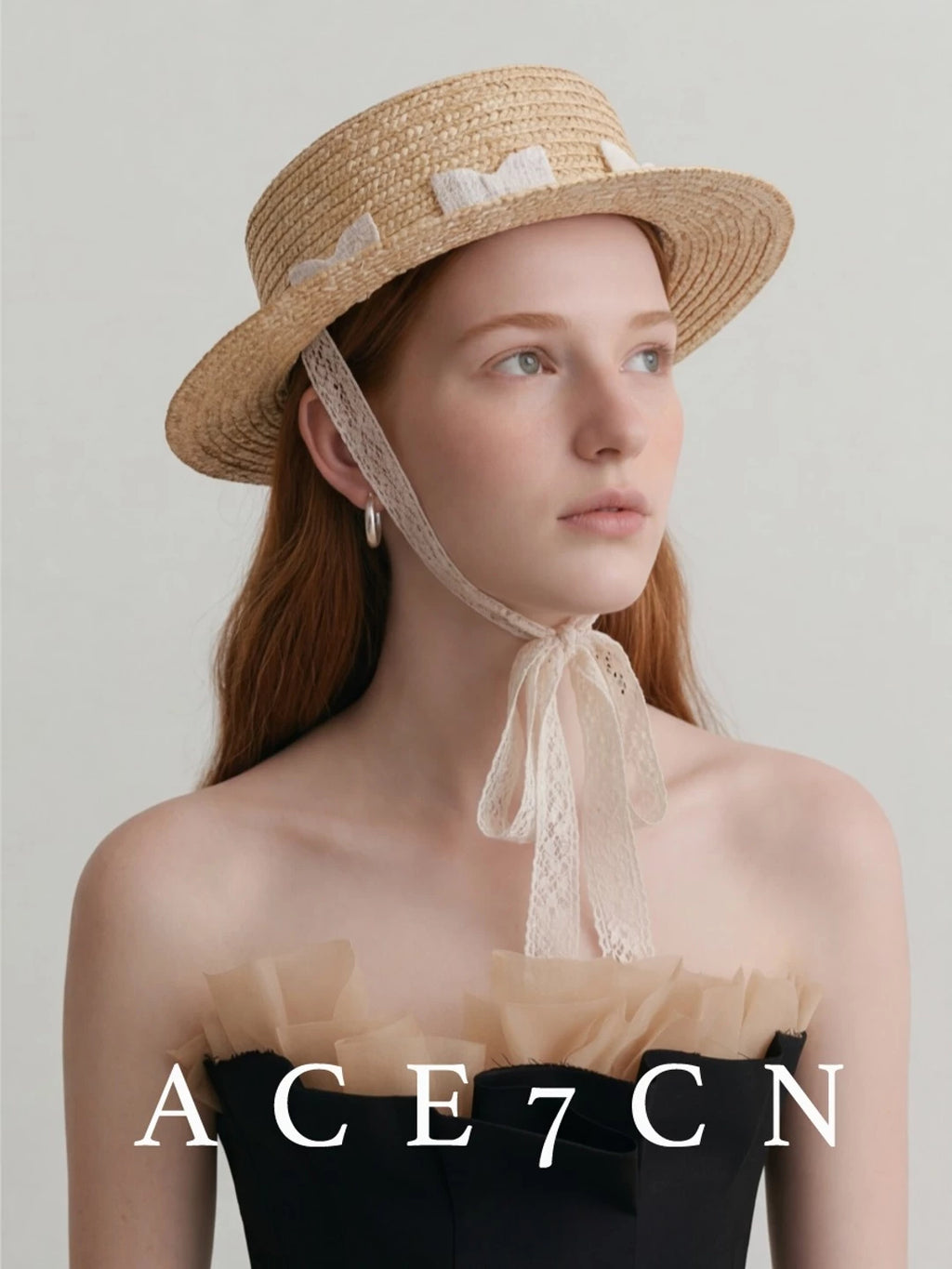 Parisian Natural Wheat-Straw Straw Hat Hand-Woven Bow