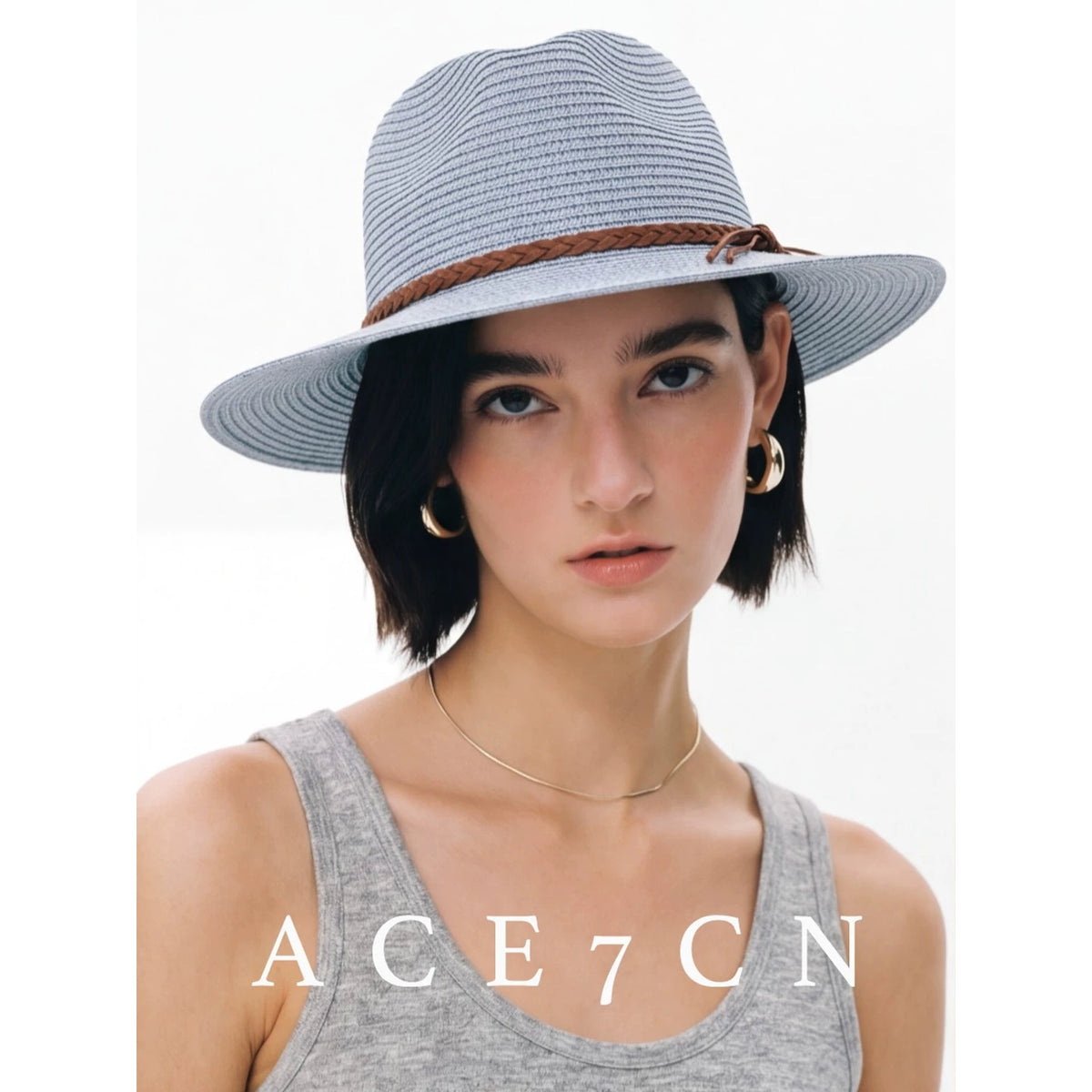 British Vintage Chic Panama Straw Hat Straw-Woven