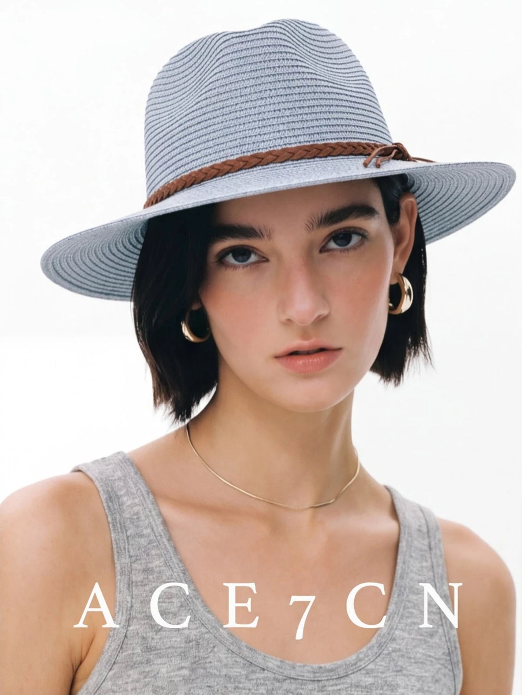 British Vintage Chic Panama Straw Hat Straw-Woven