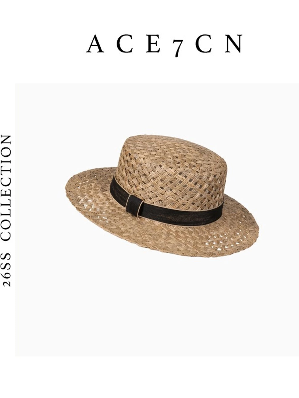 Korean High-Quality Seagrass Handmade Straw Hat Hepburn
