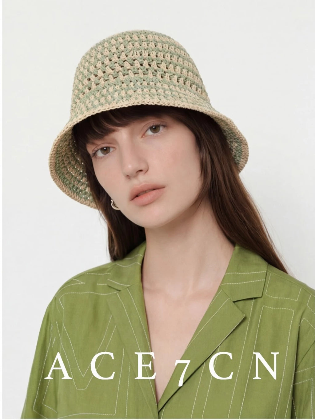 Parisian Premium Straw-Woven Bucket Hat Woven Openwork