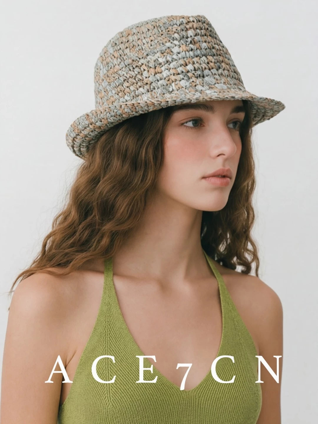 Nordic Niche Hand-Crochet Fedora Western 90s Vintage