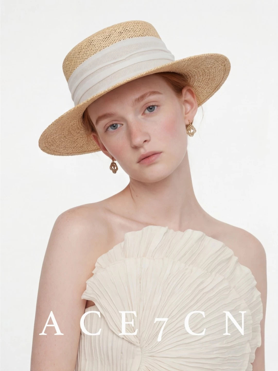 Relaxed French Premium Natural-Straw Straw Hat Multi-Color