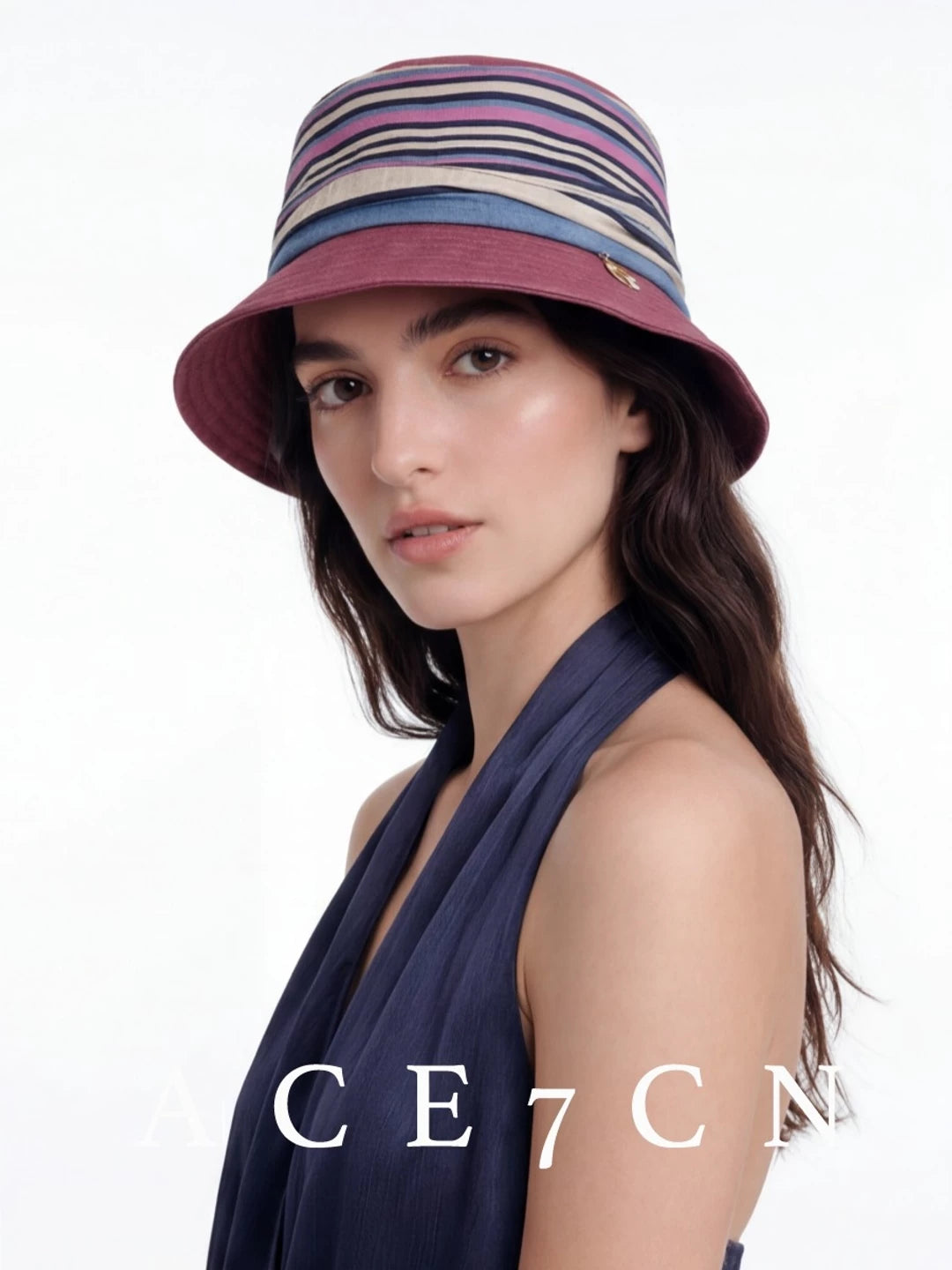 Japanese Niche Multi-Stripe Bucket Hat Striped Bucket