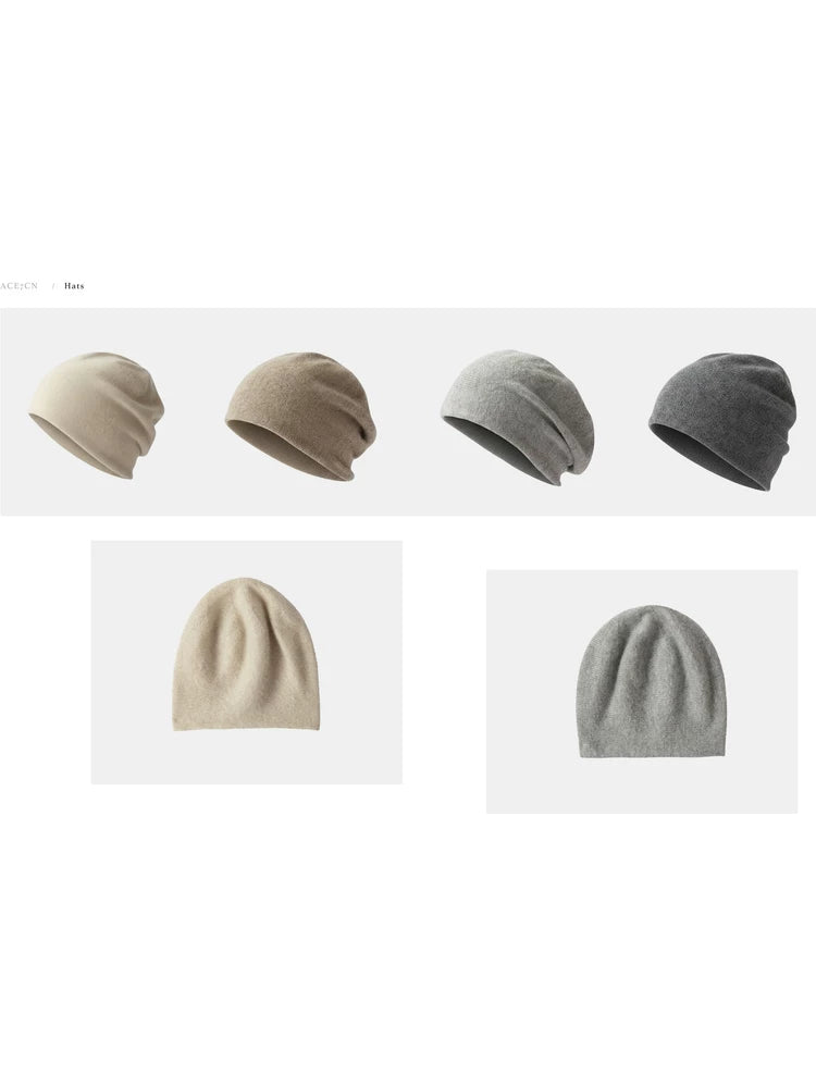100 Cashmere Nordic Slouch Beanie Autumn-Winter Warm