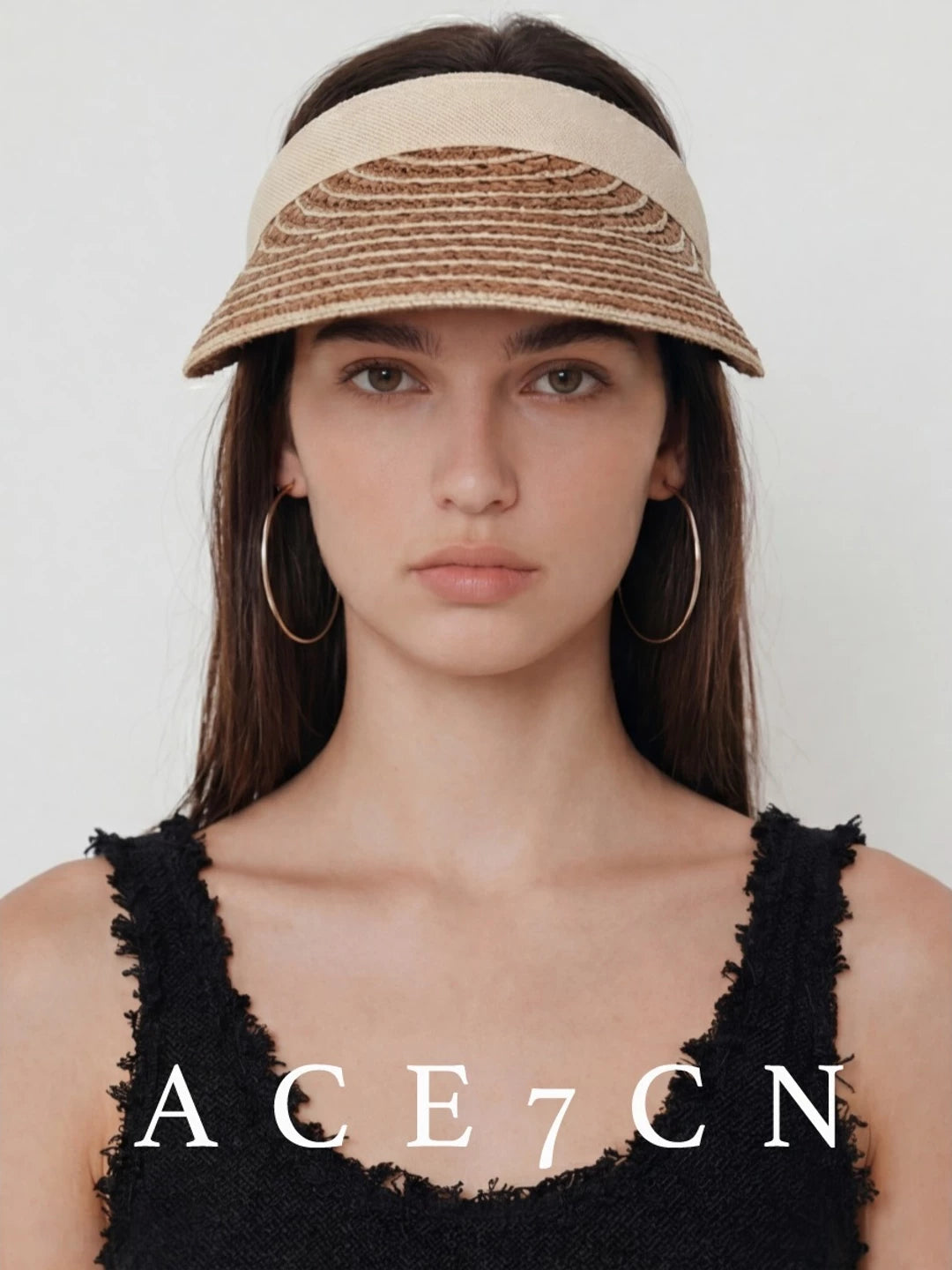 South-France Midsummer Visor Striped Sun-Shade Headband Hat