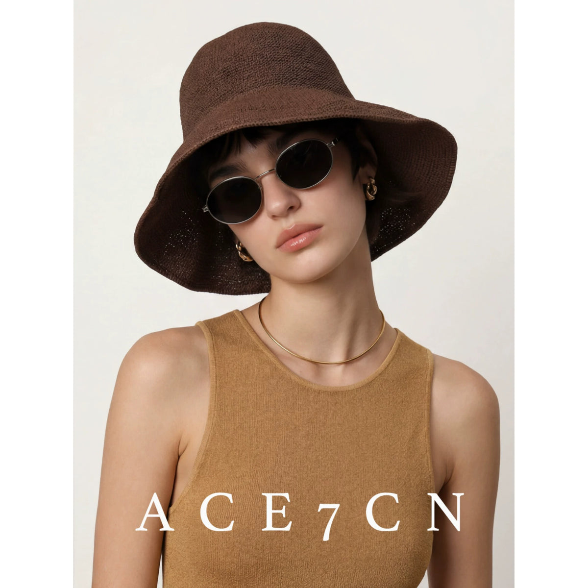 Nordic Classic Wide-Brim Hand-Crochet Bucket Hat Foldable