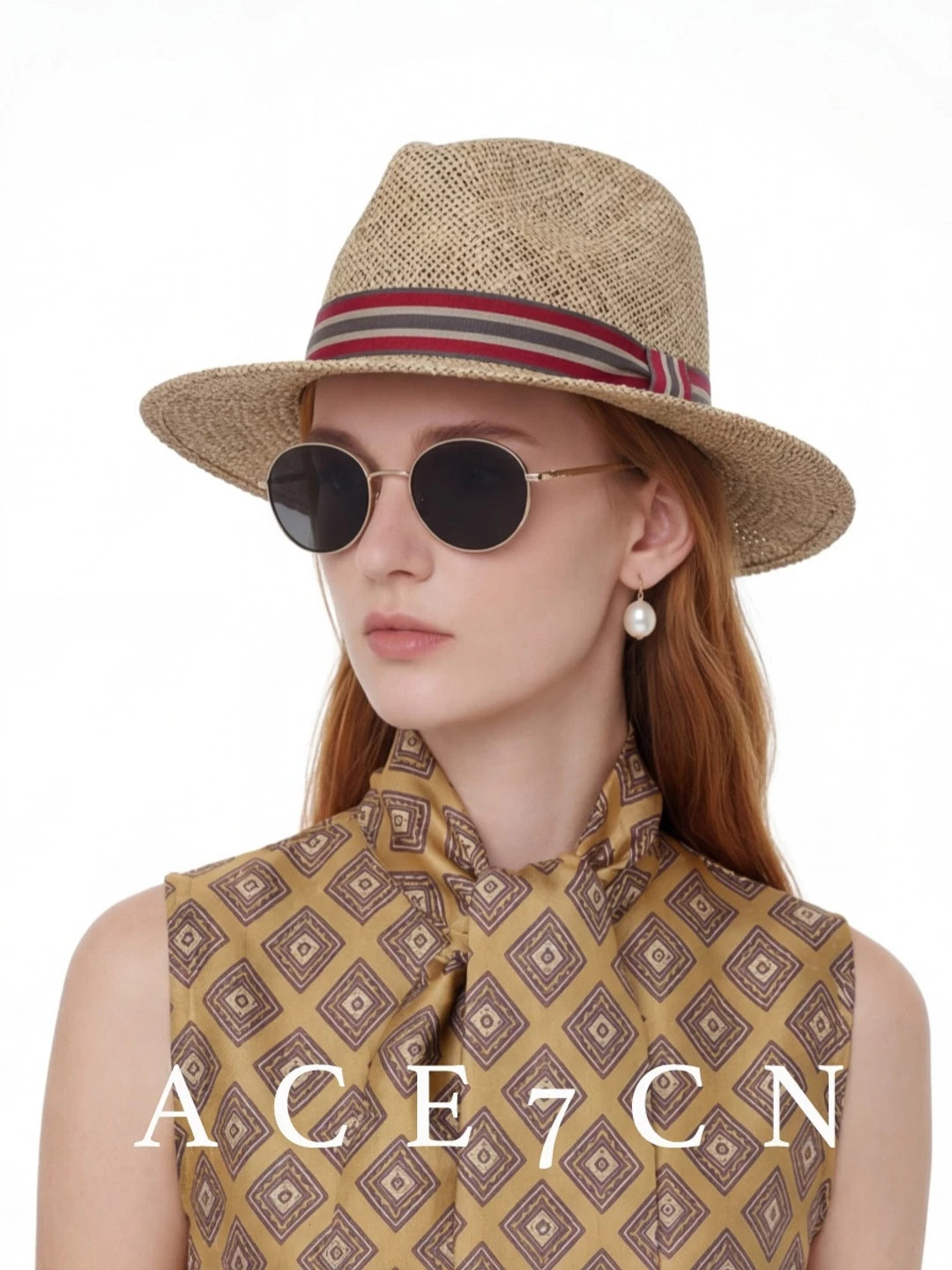 English Vintage Old-Money Dress Hat Seagrass Woven