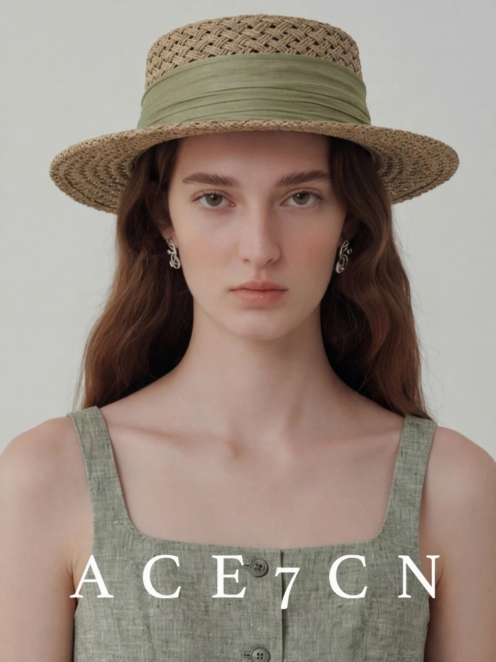 French Elegant Silk Straw Hat Openwork Resort