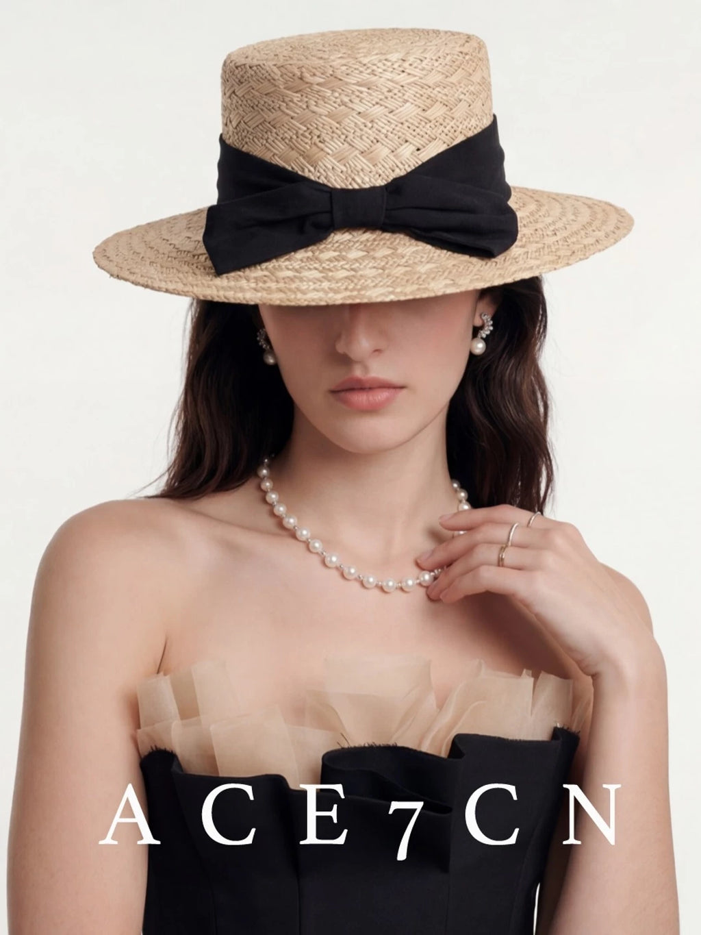 Natural Natural-Straw French Elegant Straw Hat Hepburn