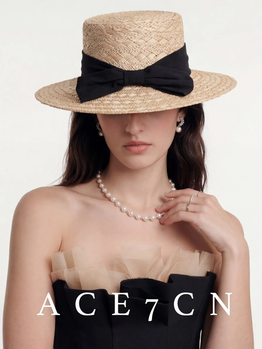 Natural Natural-Straw French Elegant Straw Hat Hepburn