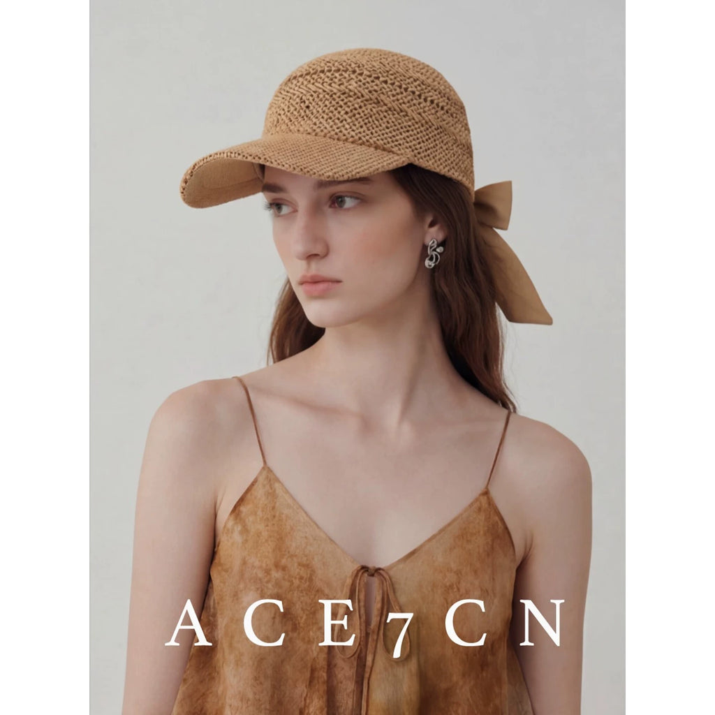 Korean Niche Paper-Straw Baseball Cap Handmade Openwork