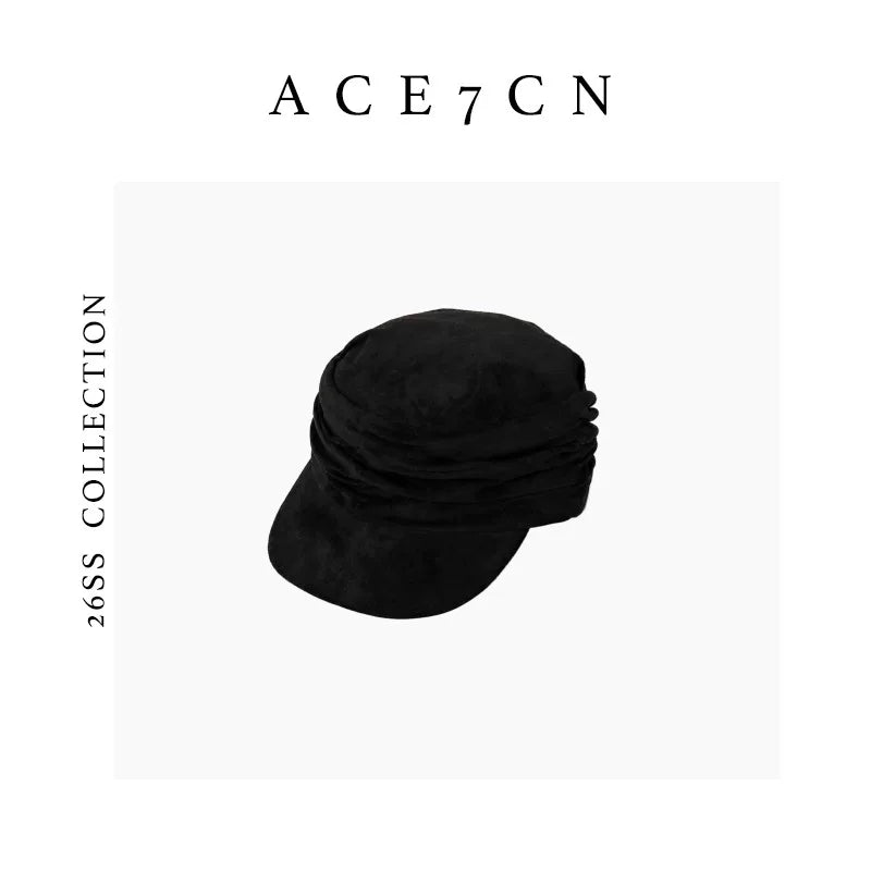 Japanese Niche Handmade Pleated Equestrian Hat Pleated