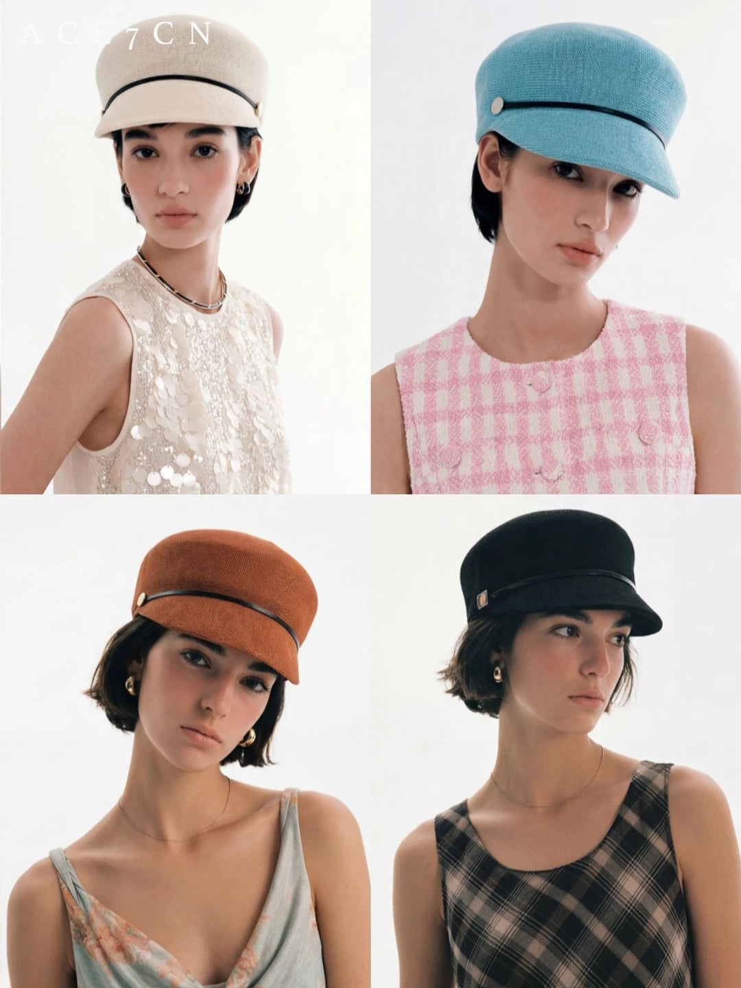 Japanese Niche Short-Brim Equestrian Hat Urban Chic