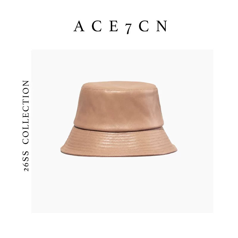 British Classic Bucket Hat Urban Minimalist Sheepskin
