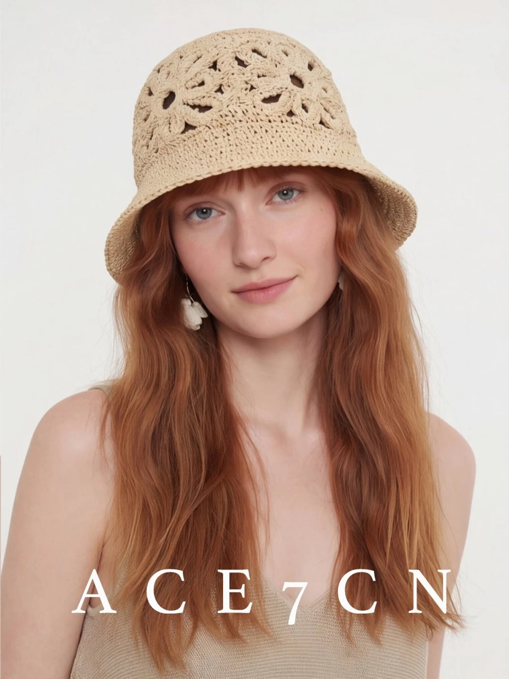 South-France Holiday Openwork Straw-Woven Bucket Hat Bucket