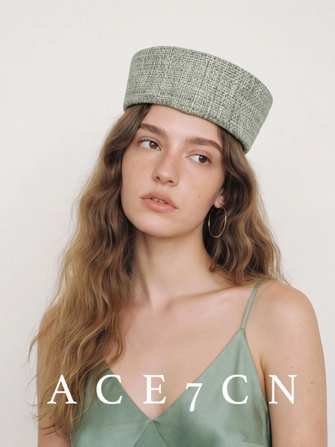 French Elegant Straw-Woven Pillbox Hat Hand-Woven pillbox
