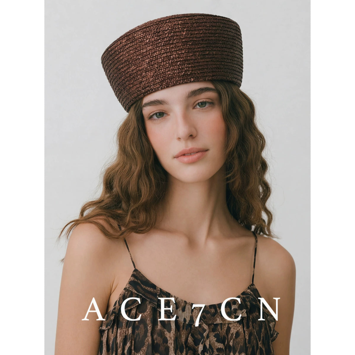 British Simple Premium Straw-Woven Pillbox Hat Hand-Woven