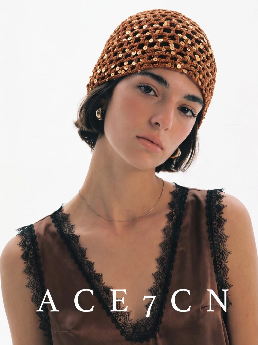 Danish Old-Money Vintage Hand-Crochet Openwork Hat Headwrap