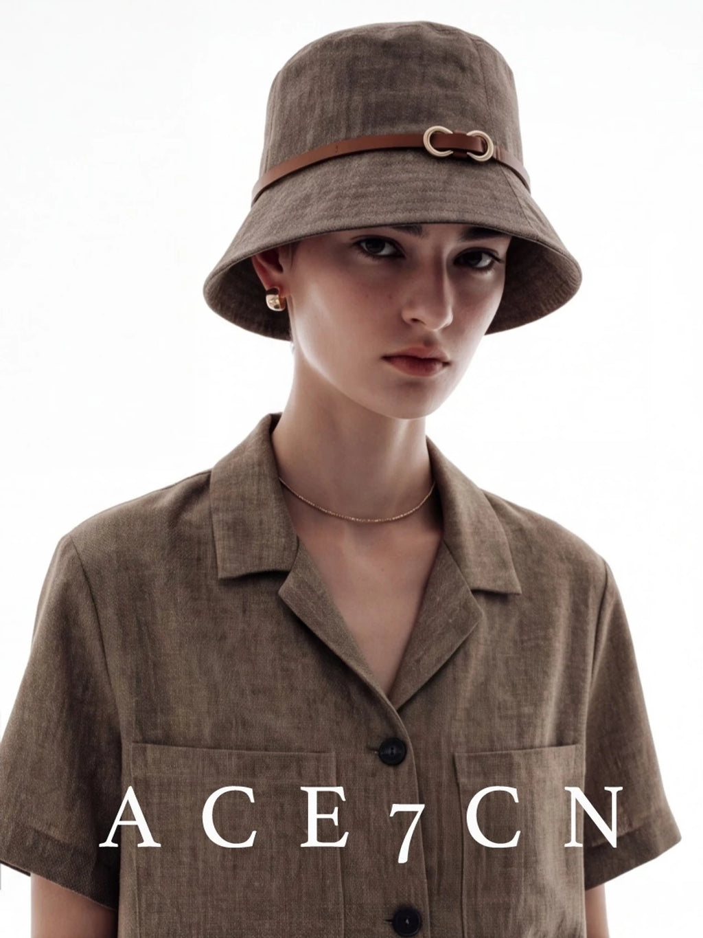 Urban Minimalist Cotton-Linen Bucket Hat Outdoor Casual