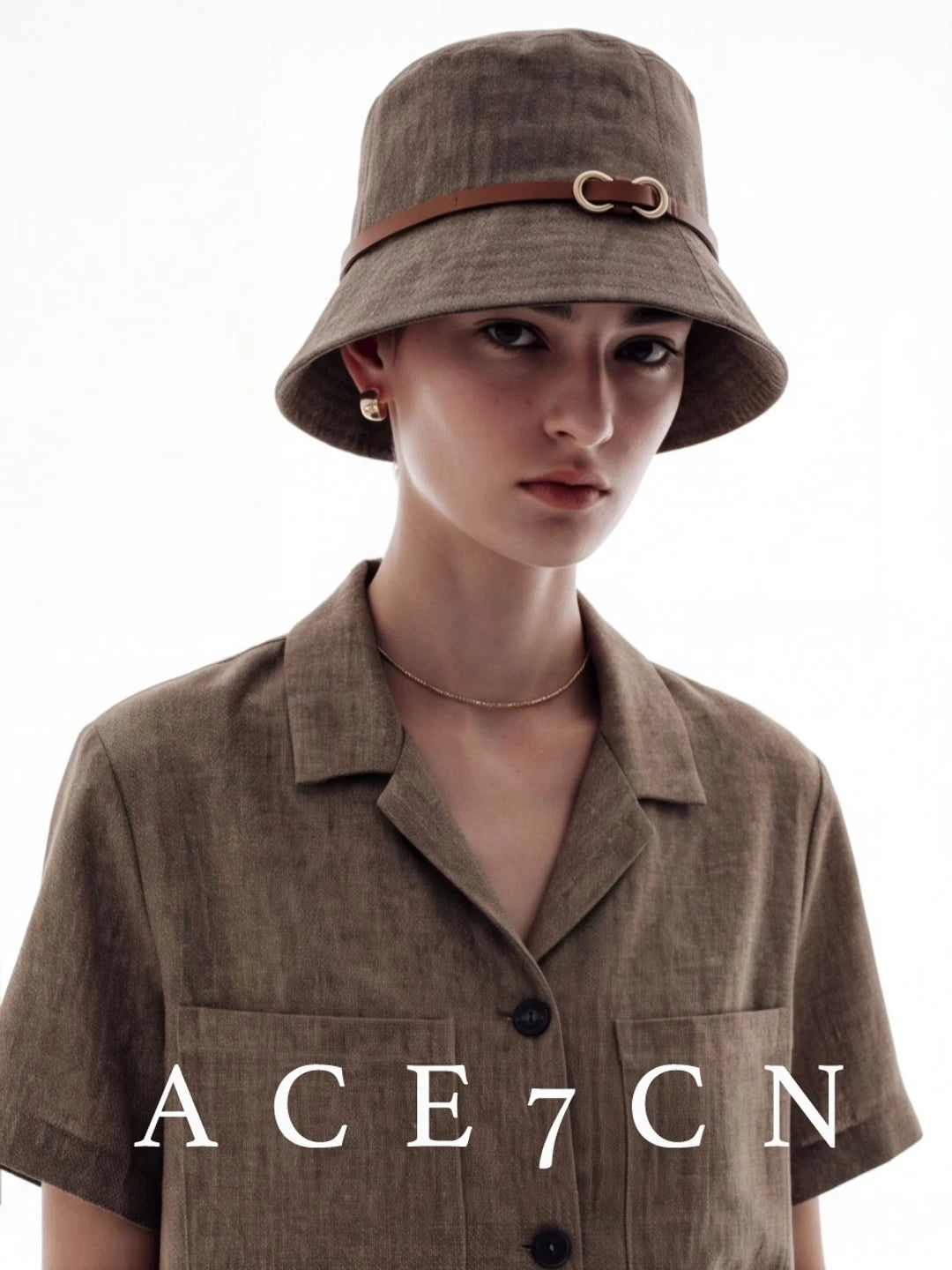 Urban Minimalist Cotton-Linen Bucket Hat Outdoor Casual