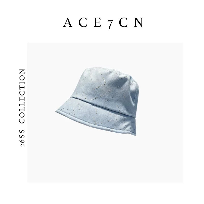 Light-French Denim Bucket Hat Subtle-Glitter Bucket Hat