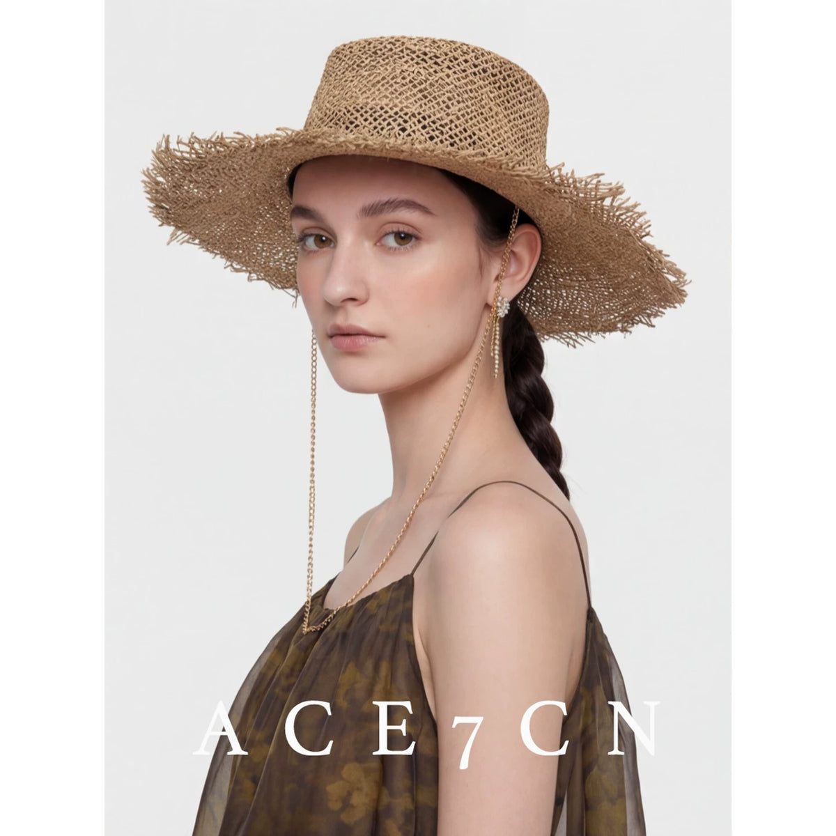 Natural-Straw Sun Hat Breathable Resort Straw Hat