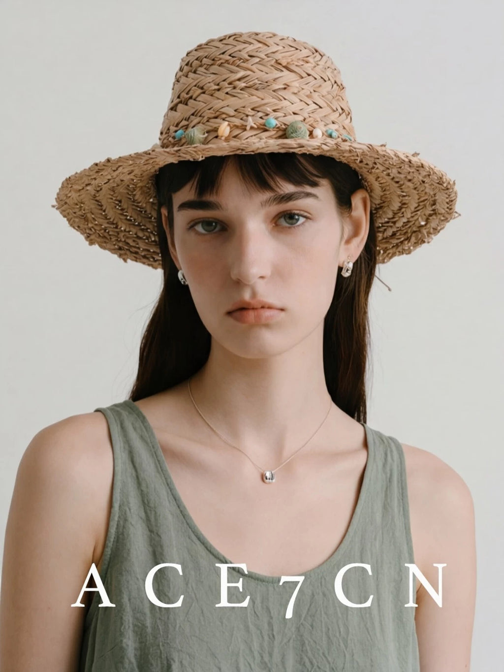 Champs-Élysées Natural-Straw Dress Hat Premium Beaded Woven
