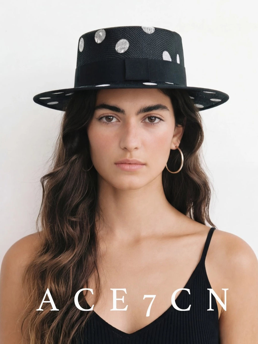 British Chic Premium Silk-Voile Dress Hat Black-White