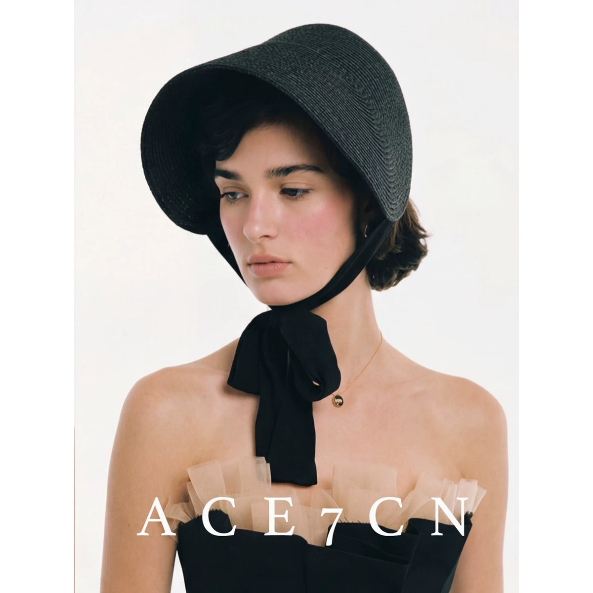 Hepburn French Estate Hat One-Piece Wheat-Straw Straw