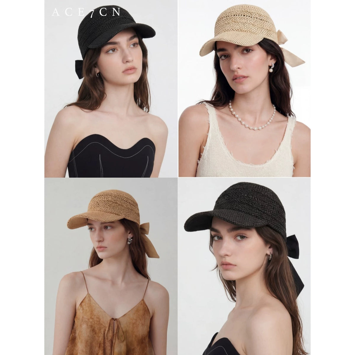 Korean Niche Paper-Straw Baseball Cap Handmade Openwork