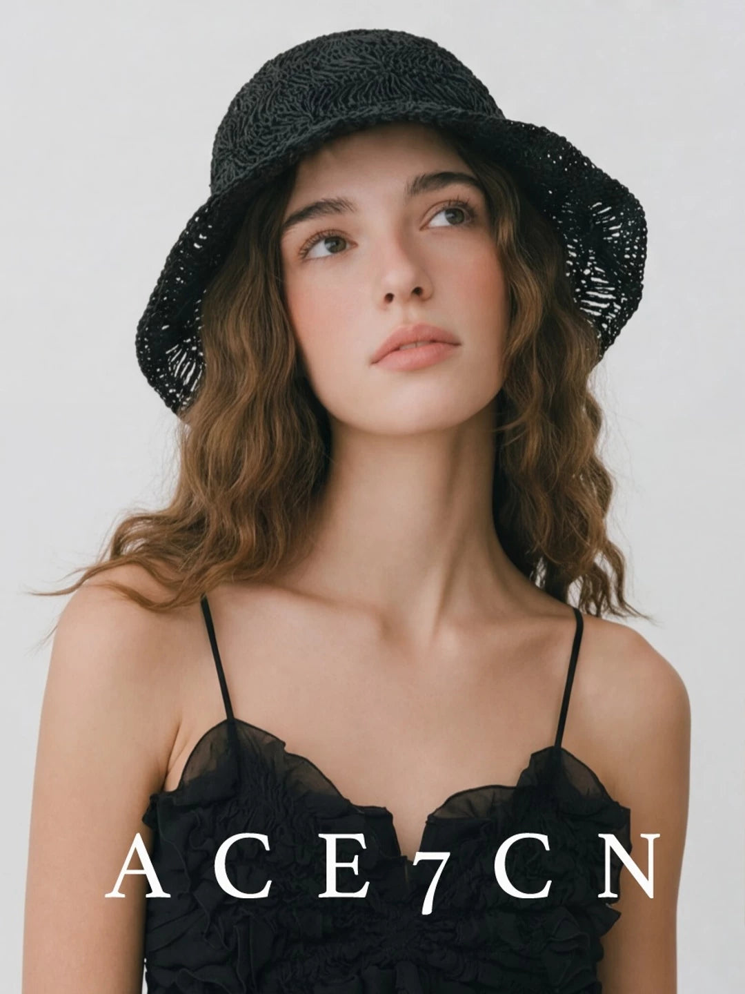 Lightweight Openwork Woven Bucket Hat Breathable Soft