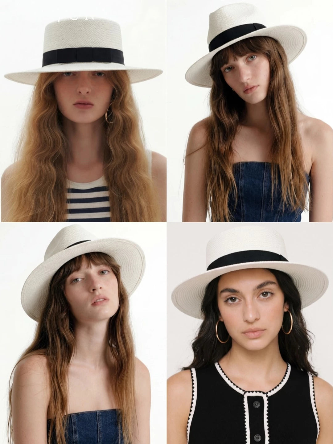 Parisian Tweed White Dress Hat Classic Chic