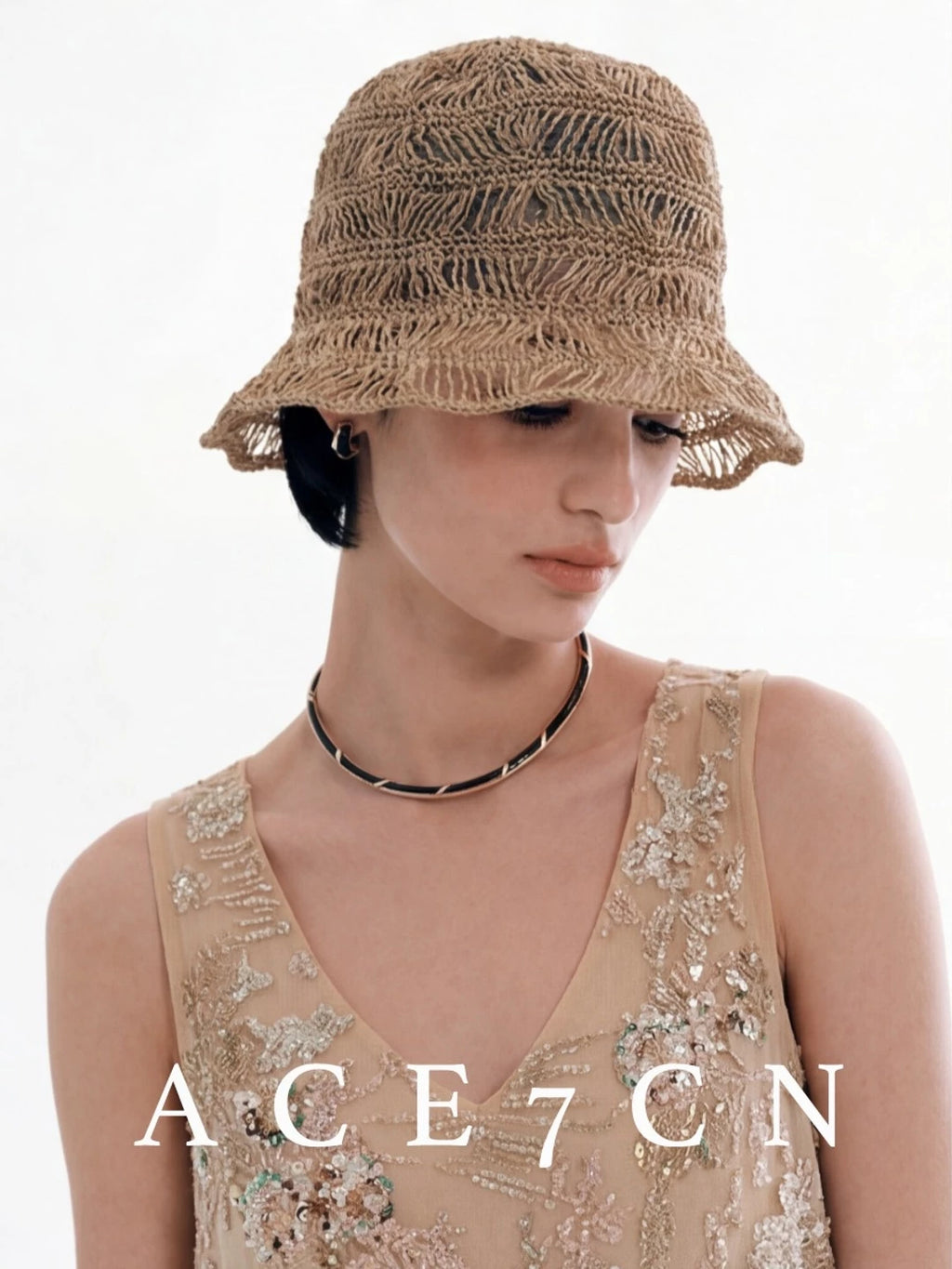 Urban Openwork Bucket Hat Relaxed Lightweight Straw