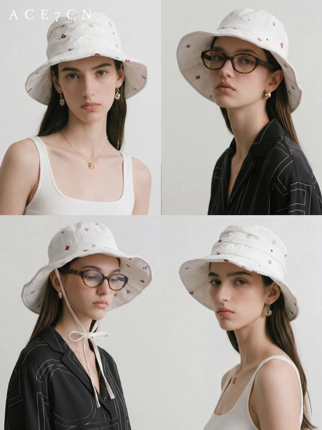 Korean New Pom White Bucket Hat Bucket
