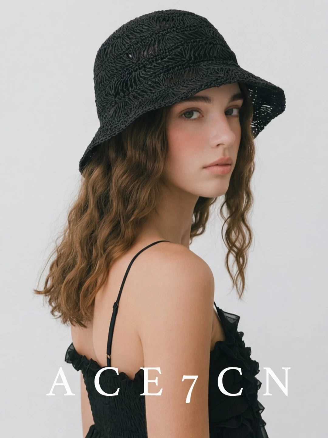 Lightweight Openwork Woven Bucket Hat Breathable Soft