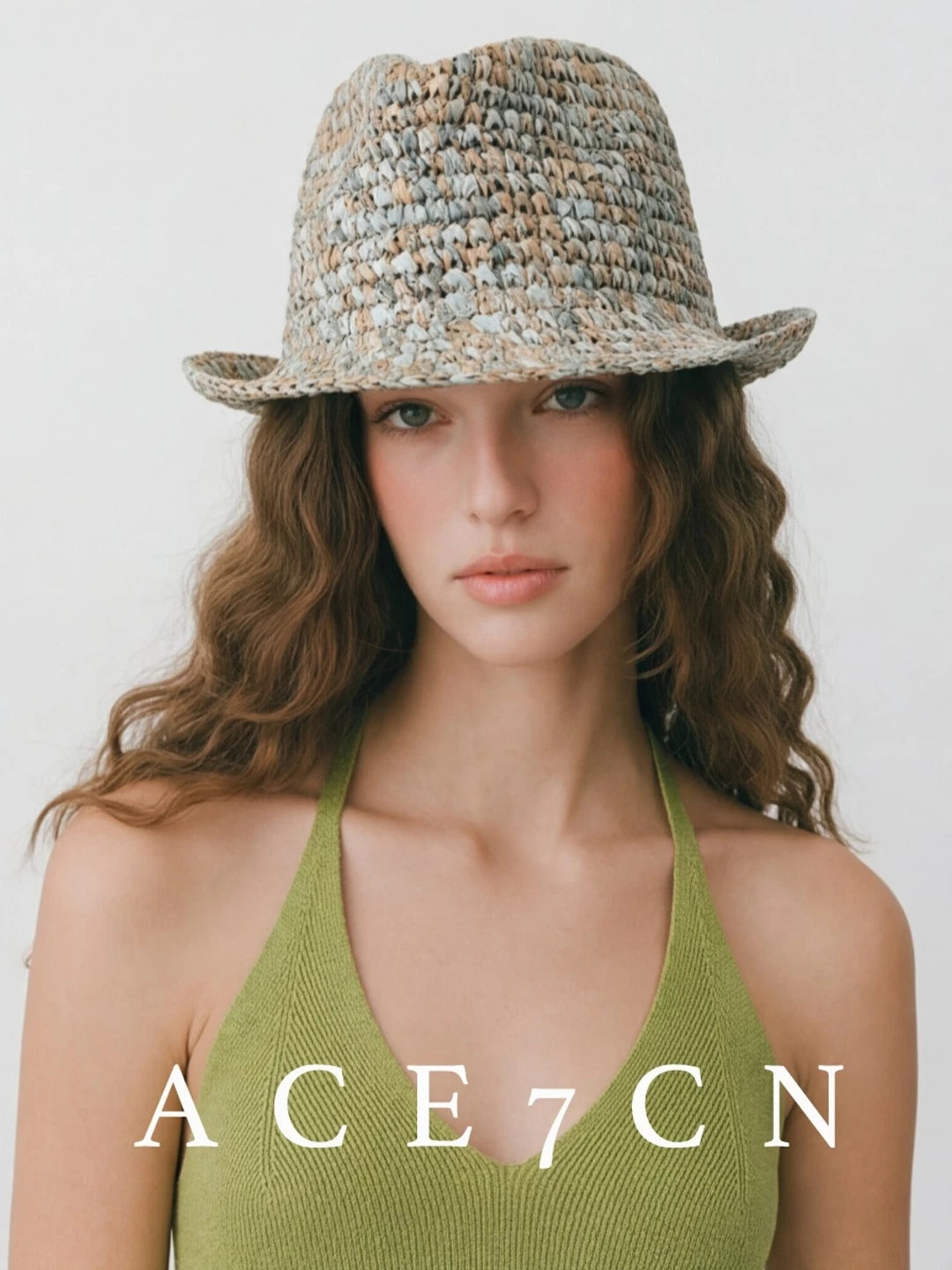Nordic Niche Hand-Crochet Fedora Western 90s Vintage
