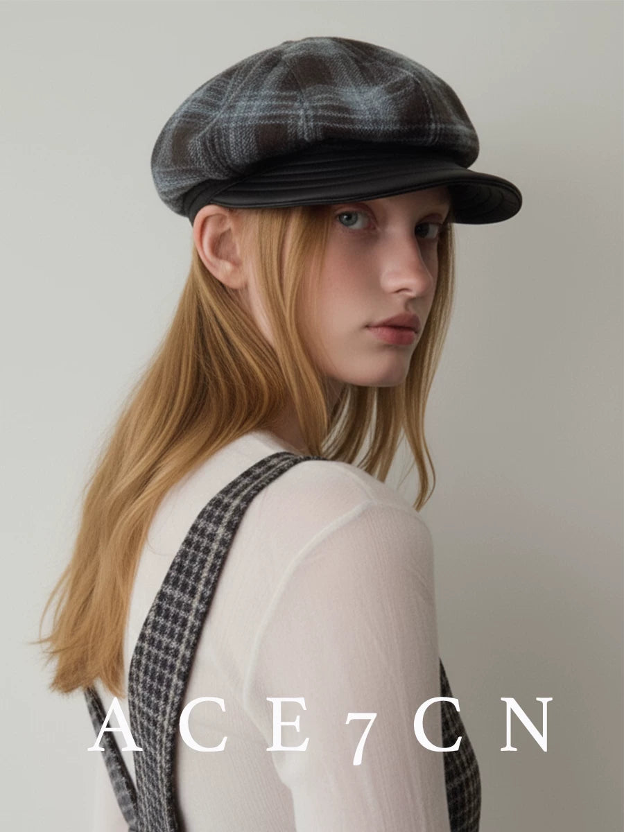 British Plaid Newsboy Cap Vintage Beret Travel