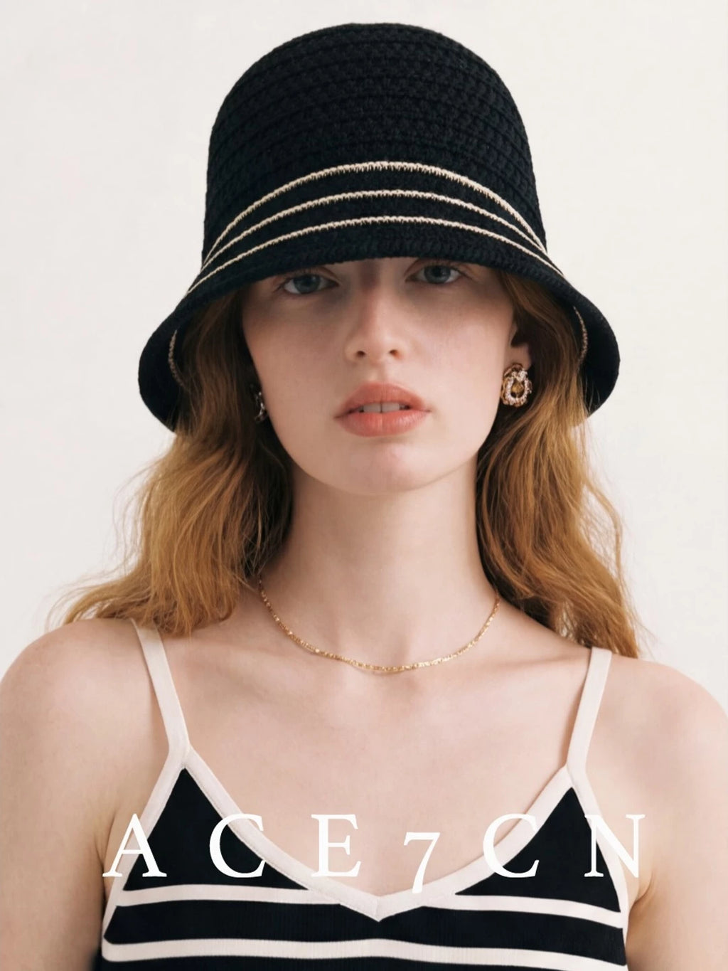 South-France Classic Hepburn Bucket Hat Color-Block Striped
