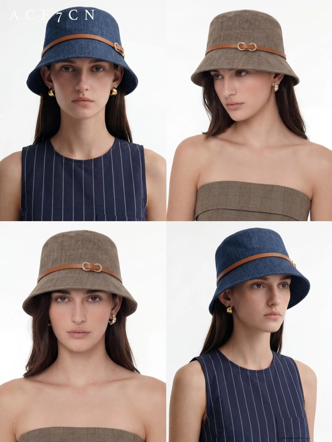 British Light-Luxury Bucket Hat High-Quality Cotton Bucket