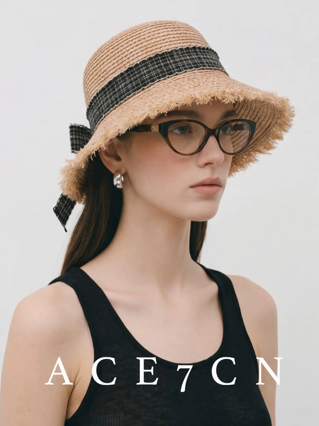 Parisian Raffia Sun Hat Straw-Woven Bow Resort