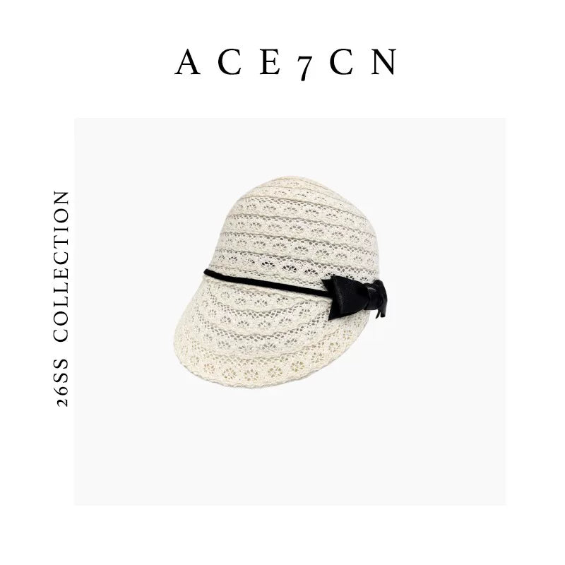 Classic Tweed Equestrian Hat Openwork Woven Embroidered