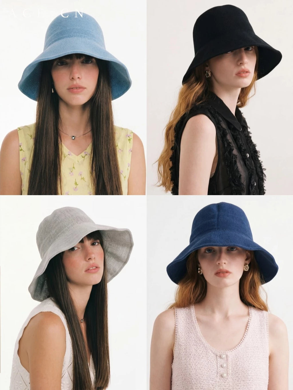 Bucket Hat Casual Breathable Sun Hat Wide-Brim