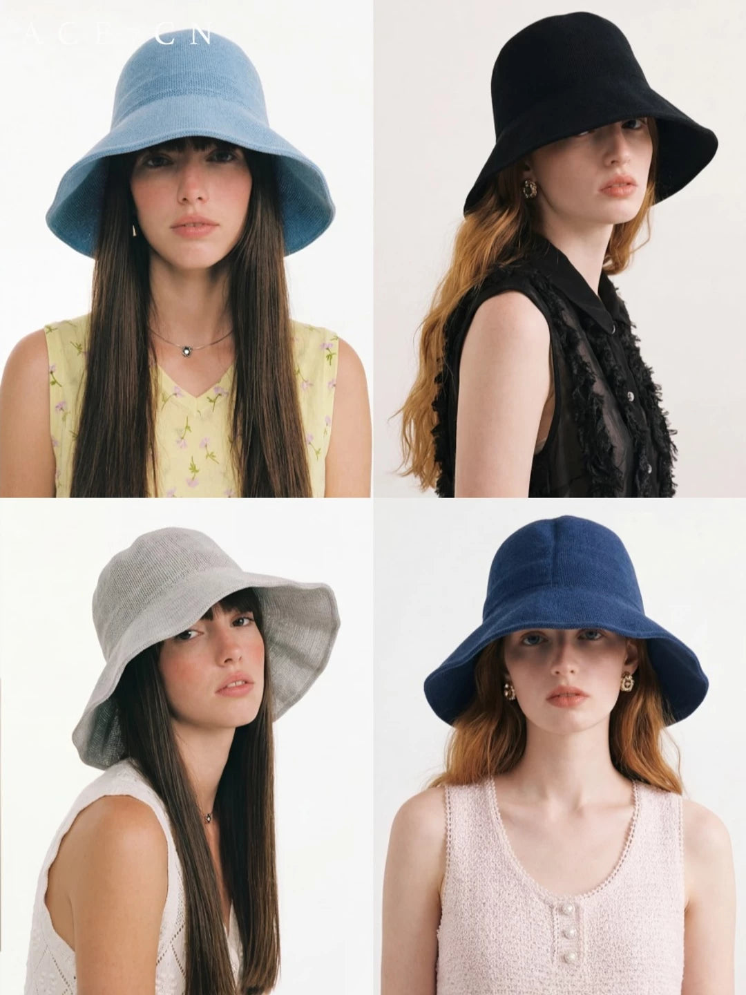 Bucket Hat Casual Breathable Sun Hat Wide-Brim