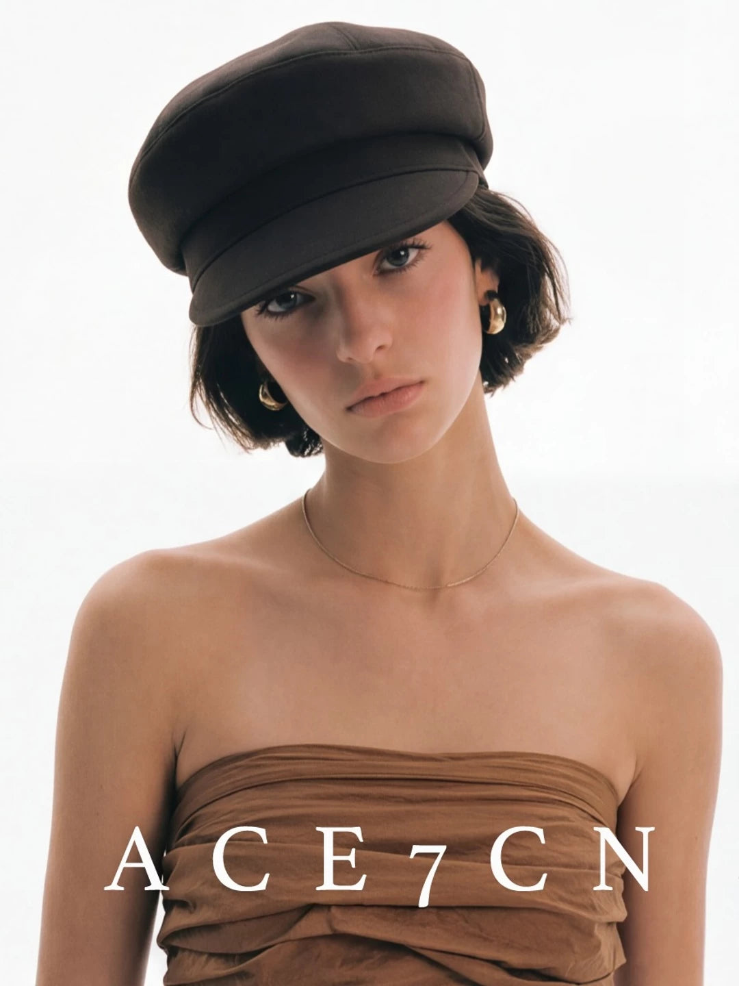 Japanese Niche Suede Newsboy Cap Large-Fit Painter