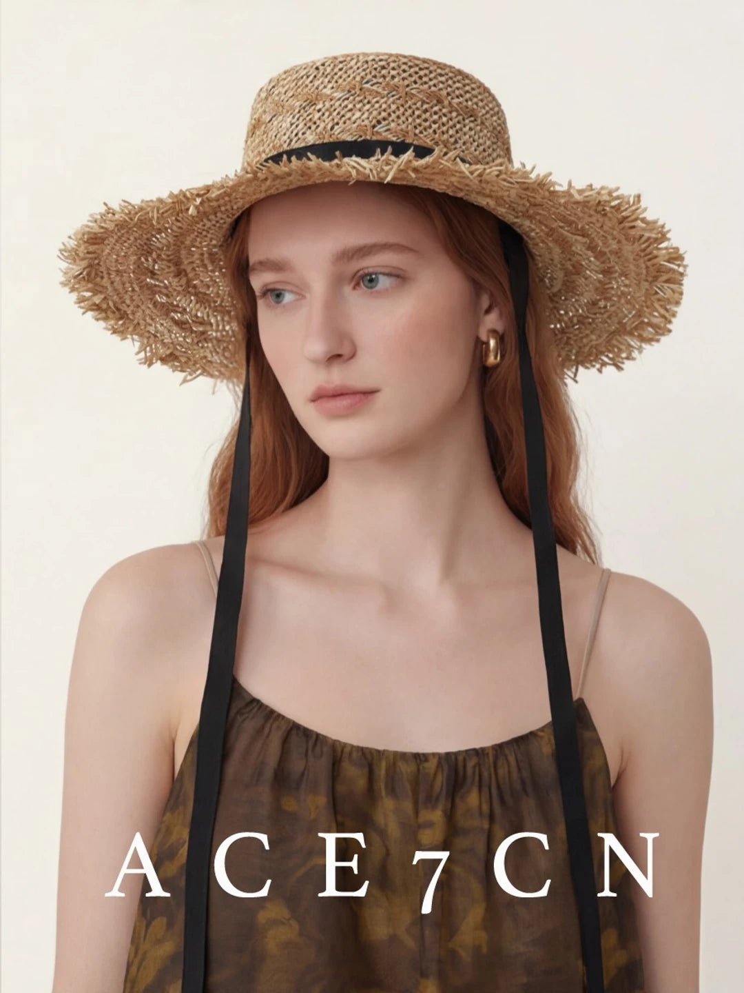 South-France Midsummer Hand-Woven Straw Hat Wide-Brim Sun-Shade
