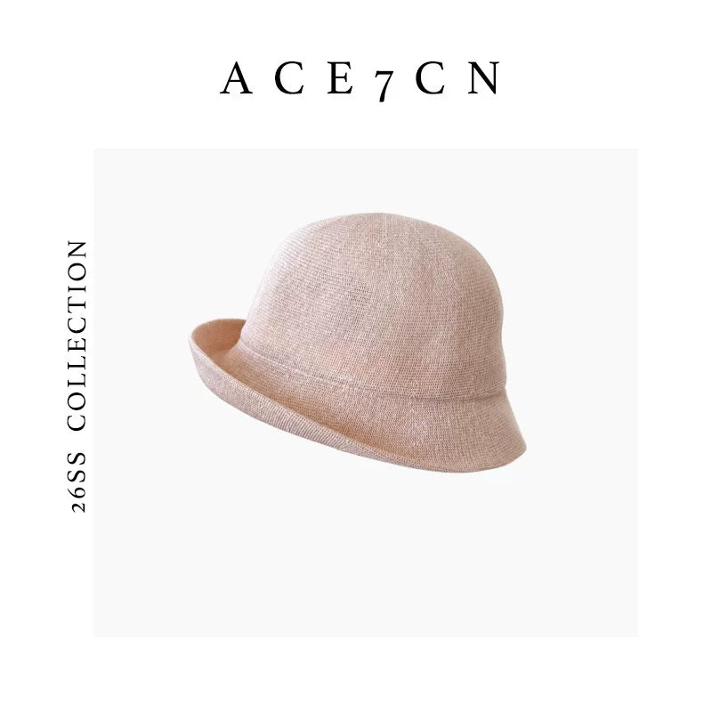 Nordic Niche Elegant Washi Bucket Hat Roll-Brim